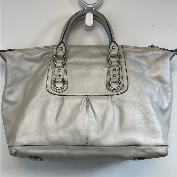 Coach Large Capacity Silver Tote Bag with Metallic Accents - Picture 7 of 17